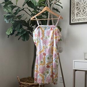Jessica Simpson | Floral Linen Blend Dress with Removable Straps & Pockets